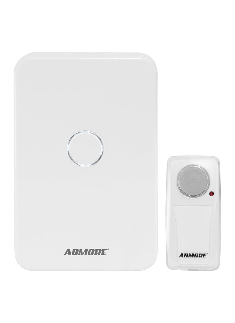 Admore Wireless Doorbell, Waterproof Door Bell With 33 Classic Melodies Waterproof Battery Operated Cordless Doorbell Operating at 100M Long Range 4 Volume Levels 1 Push Button & 1 Receiver for Home