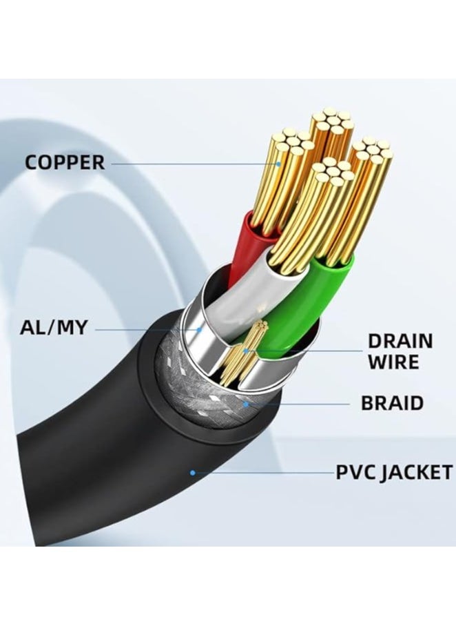 90 Degree Left Angled USB B Type Male to Female extension cable with screws for Panel Mount 50cm