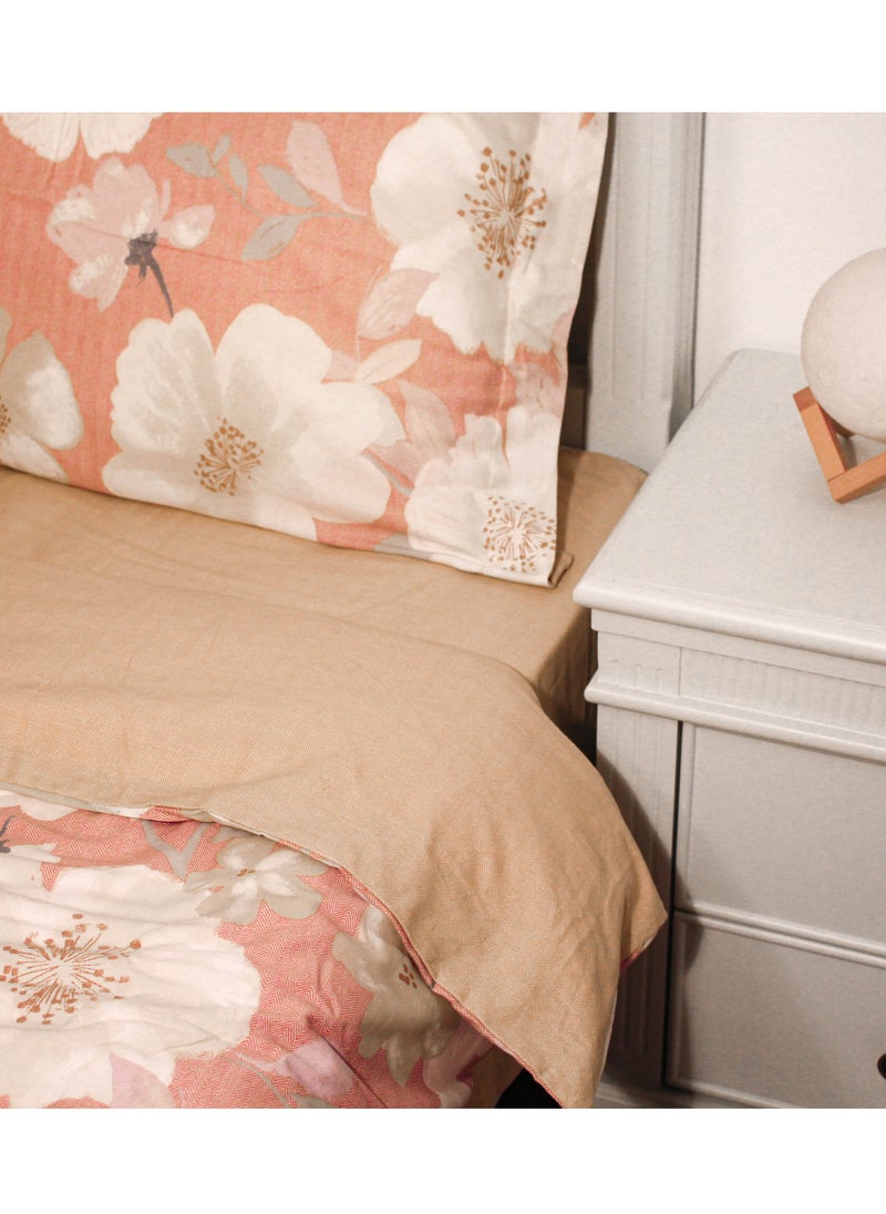 Frosted Cotton Lewei Orange Yellow 200 * 230cm Bed Set of Four Pieces