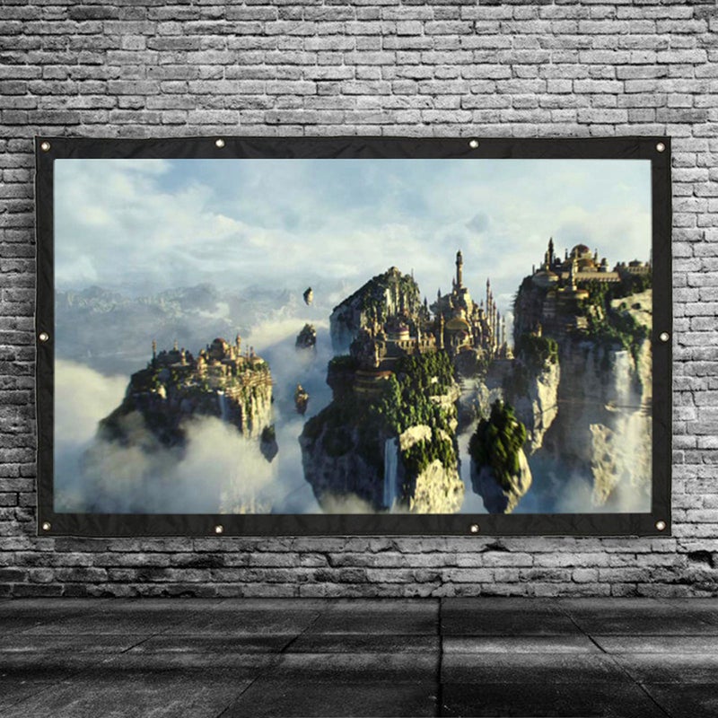 Portable Foldable Anti-Crease 16:9 HD Projector Screen LU-V5-359 White/Black