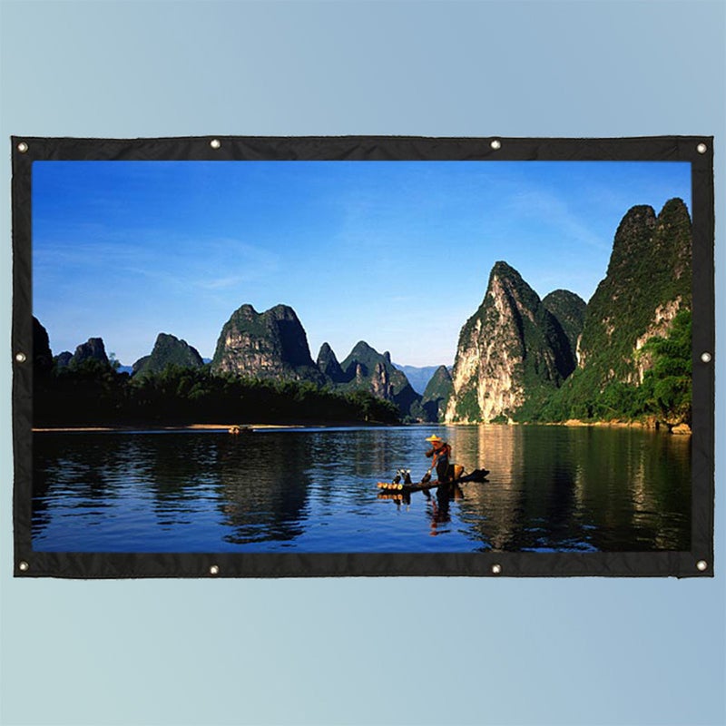 Portable Foldable Anti-Crease 16:9 HD Projector Screen LU-V5-359 White/Black