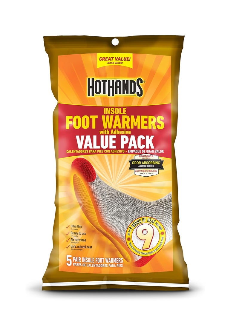 Foot Warmers with Adhesive Value Pack 5 Pairs