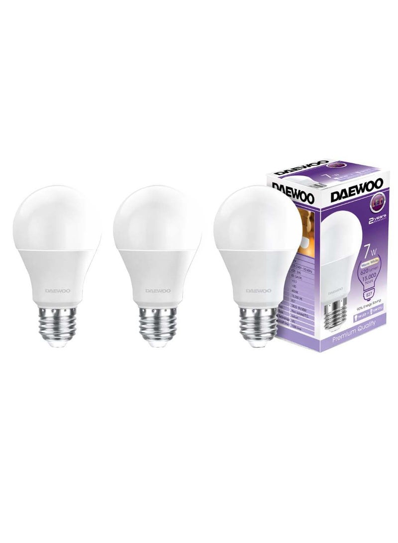 3-Piece LED Bulb Set White/Silver