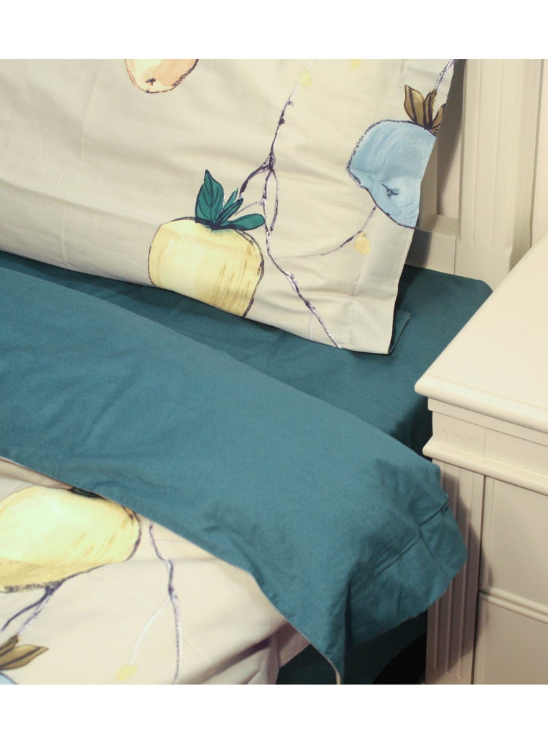 Refined Sulfur Cotton Ping An Grey Blue 200 * 230cm Bed Set of Four Pieces