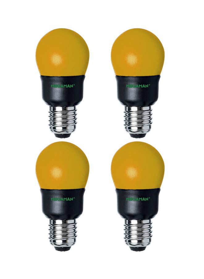 4-Piece Megaman 7W CFL Bulb Yellow Light 90x45mm