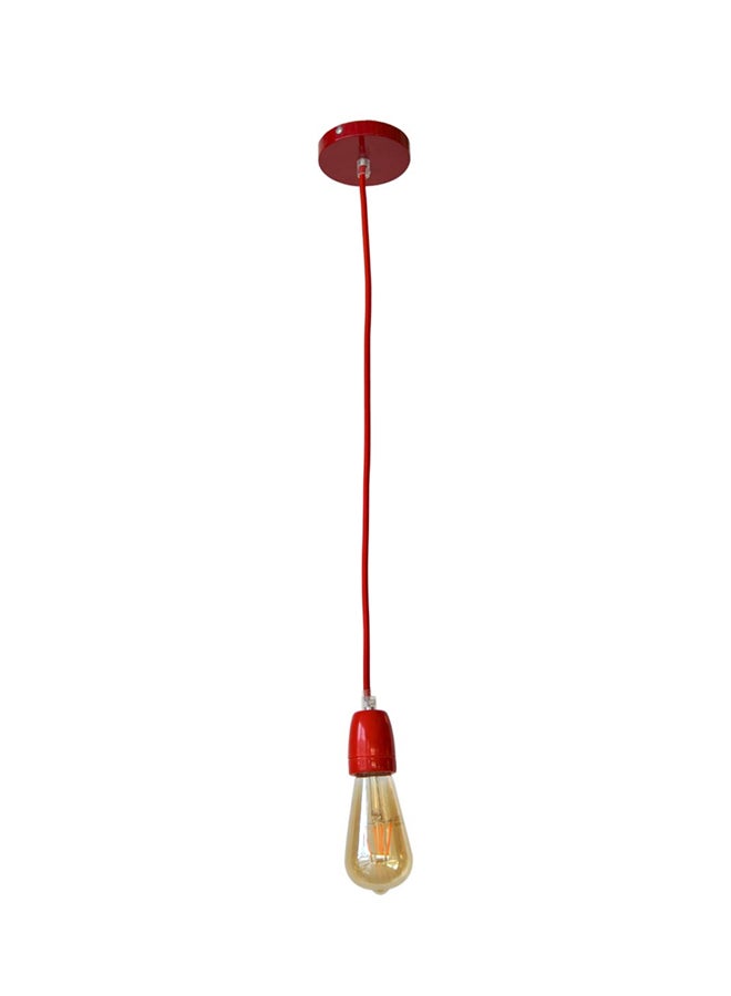 Indoor Veronica Suspension Pendant Retro Style Ceramic Hanging Light Braided Cable Red 100cm