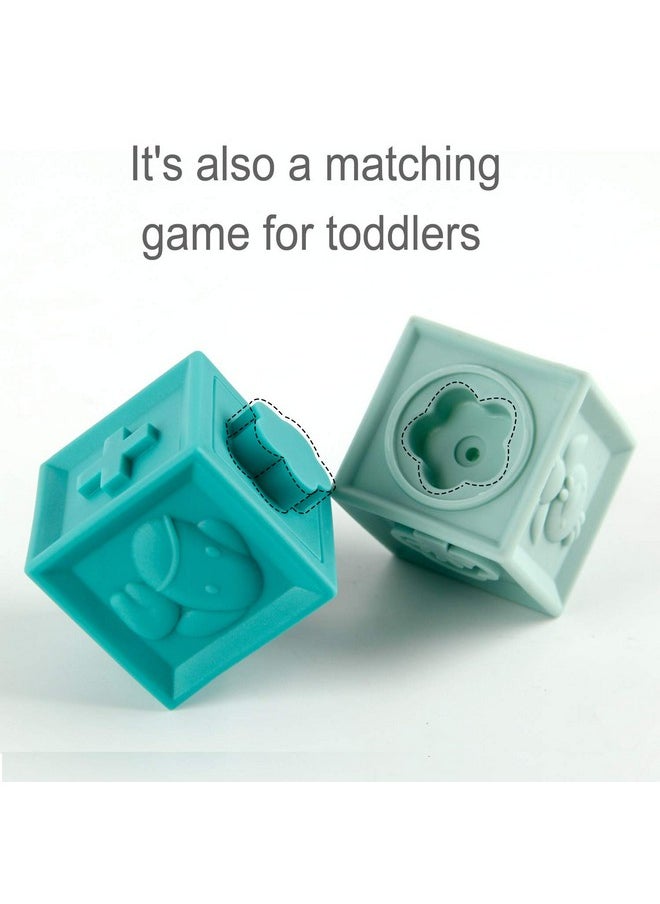 Baby Blocks Soft Building Blocks Baby Toys Teethers Toy Educational Squeeze Play With Numbers Animals Shapes Textures 6 Months And Up 12Pcs