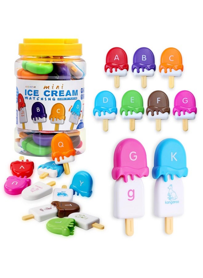 Abc Alphabet Learning Toys Letters Animal Matching Toy Ice Cream Alphabet Uppercase Lowercase Color Sorting Activity Educational Montessori Toys Back To School For Kids Ages 3+