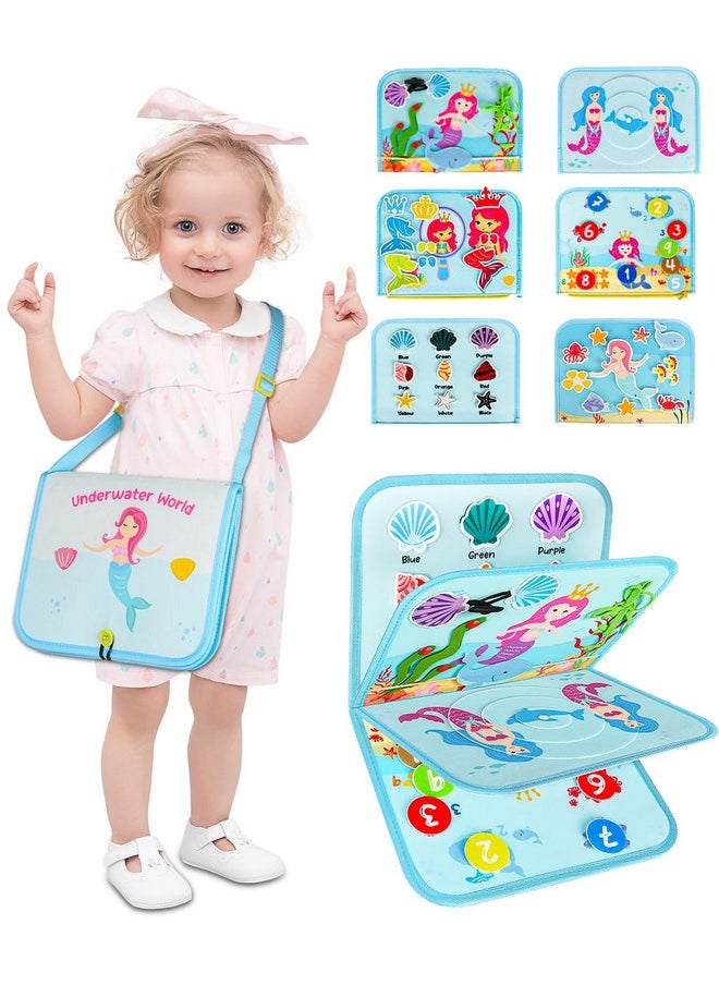 Toddler Busy Board,Montessori Toy For 1 2 3 4 Years Old Girls, Sensory Toys To Learn Fine Motor Skills,Educational Activities Busy Book For Airplane Car Travel