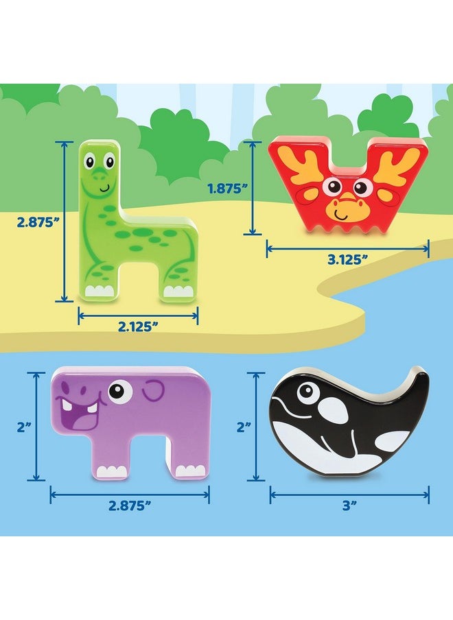 Montessori Puzzle N’ Stack Animals Toys, Kids Stacking Building Animal Blocks Toy For Toddler Preschool, Fun Educational Stacker Gifts For 12 18 24 36 Months, 1 2 3 4 Year Old