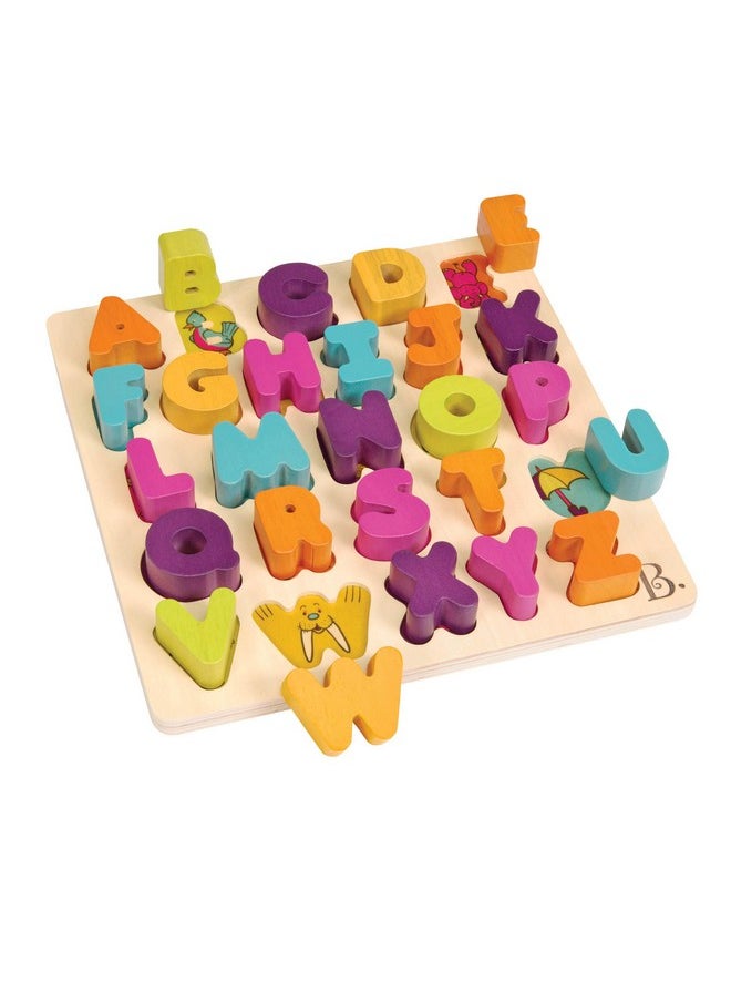 - Alpha B. Tical- Wooden Alphabet Puzzle - 26 Letter Pieces - Chunky Wooden Puzzle - Educational Toys For Toddlers, Kids - 18 Months +