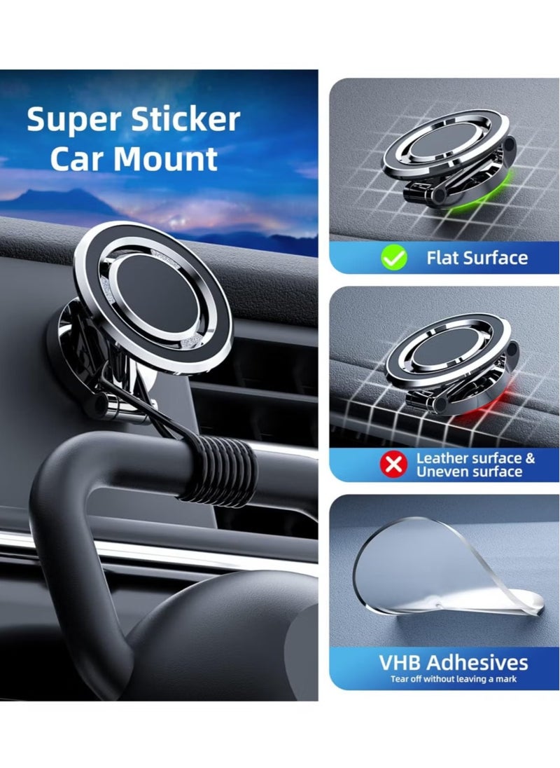 Car Mount Magnetic Phone Holder – Folding MagSafe-Compatible Magnetic Phone Holder for Car Vent, iPhone 14/13/12 Pro Max Plus Mini & All Phones