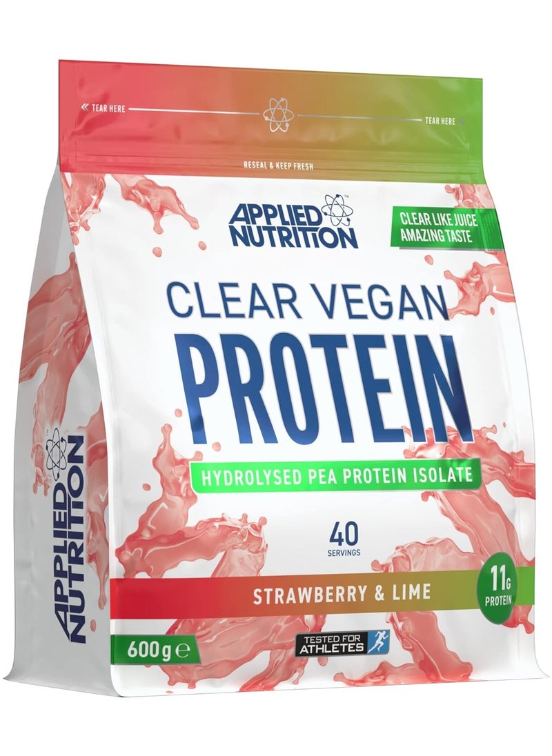 Applied Nutrition Clear Vegan Protein, Strawberry & Lime Flavor, 600g, 40 Serving