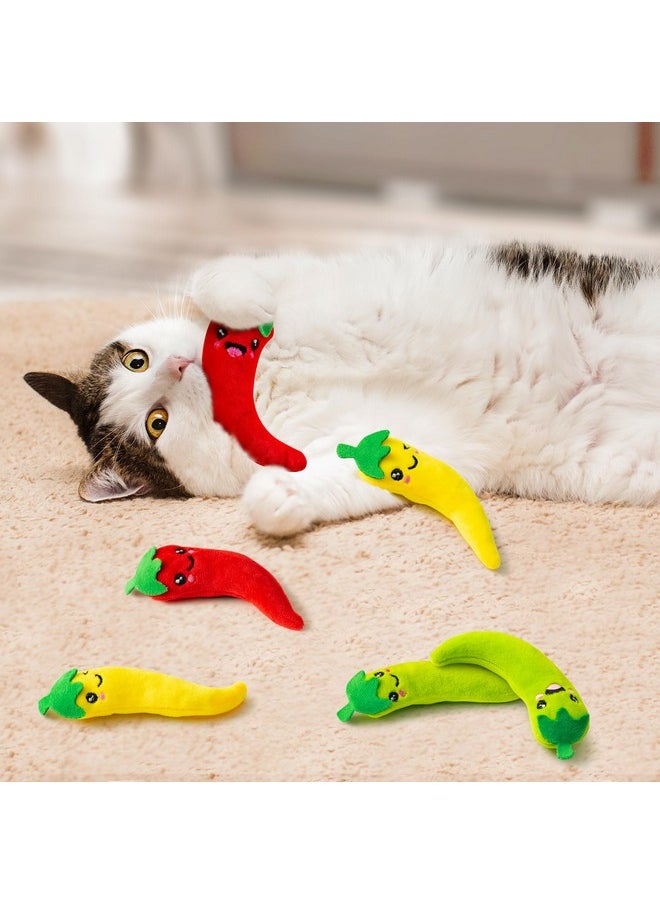 6Pcs Chili Catnip Toys For Cat, Indoor Cat Chew Bite Bunny Kick Plush Catmint Pet Toys Supplies For Cat Lover Gifts, Interactive Cat Kicker Toy Bite Resistant For Pet Presents