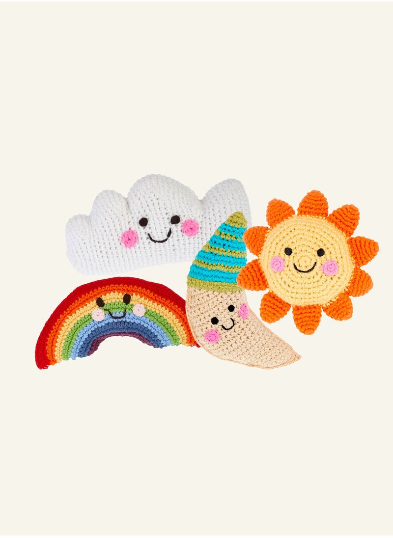 Pebble Handmade Sun Weather Crochet Fair Trade Imaginative Expressive Premium Stuffed Weather Soft Plush Toy- Gift for Kids- Easily Washable toy for little babies