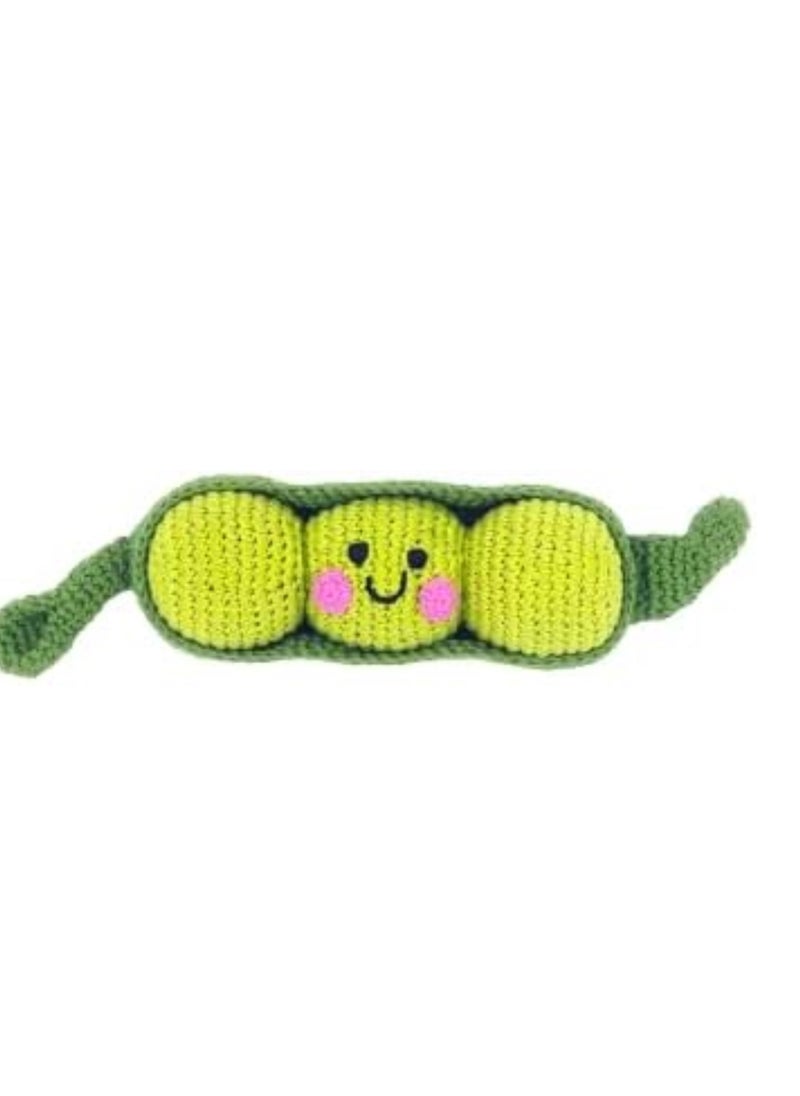 Pebble Handmade Pea pod Green Crochet Fair Trade Imaginative Expressive Premium Stuffed Soft Plush Toy- Gift for Kids- Easily Washable toy for little babies