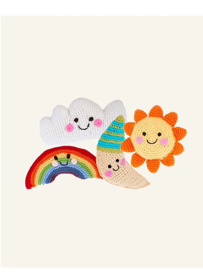 Pebble Handmade Rainbow Weather Crochet Fair Trade Imaginative Expressive Premium Stuffed Weather Soft Plush Toy- Gift for Kids- Easily Washable toy for little babies