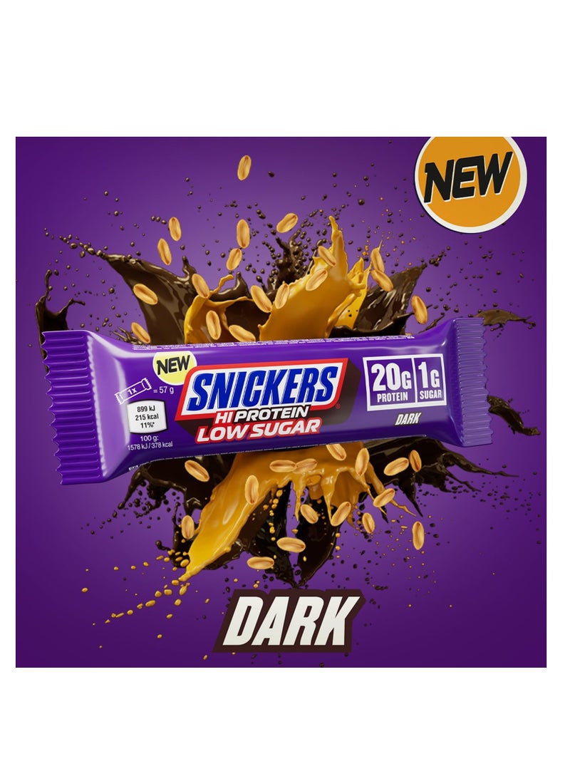 Snickers High Protein Low Sugar Bar Dark Chocolate 57g Pack of 12