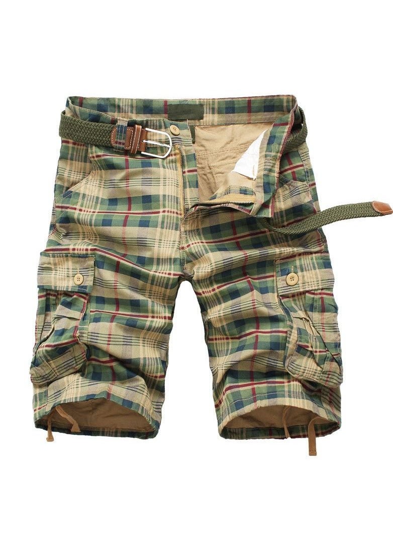 Men's Summer Checkered Work Shorts And Capris