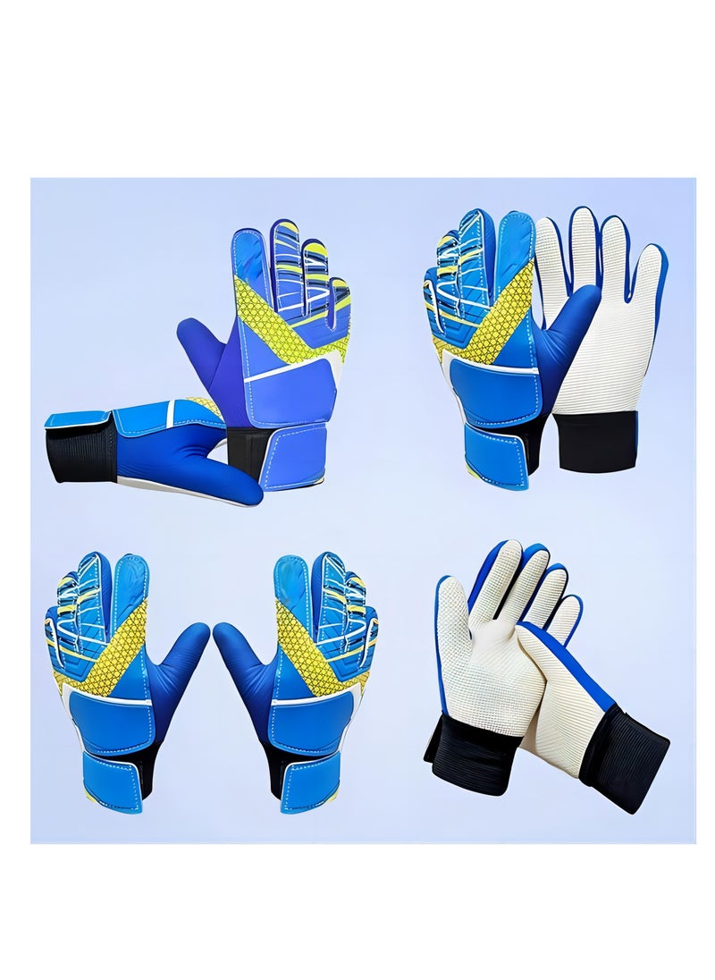 Youth Goalkeeper Soccer Gloves - Anti-Slip Latex Palm, Soft PU Back, Embossed Design for Kids and Teens