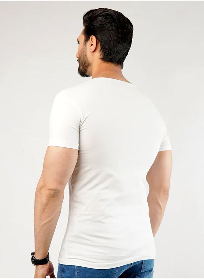 UNDERSHIRT COTTON LYCRA - (WHITE)