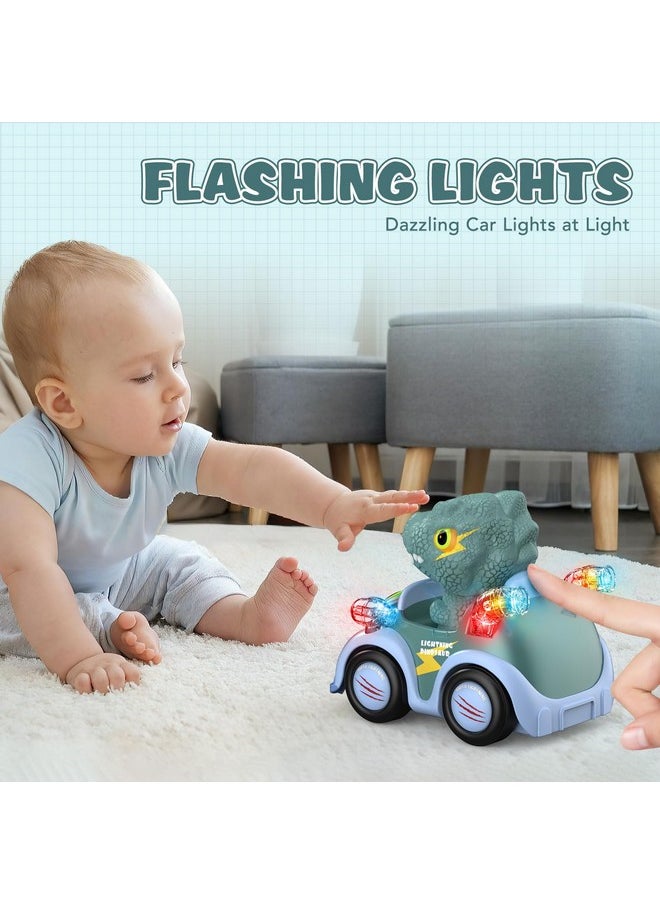 Dinosaur Remote Control Car, 2.4Ghz Monster Trucks For Boys Girls With Light & Music, Dinosaur Toys Gift For Kids Boys Girls 1 2 3 4 5 6, All Terrain Rc Cars For Toddlers Christmas Birthday