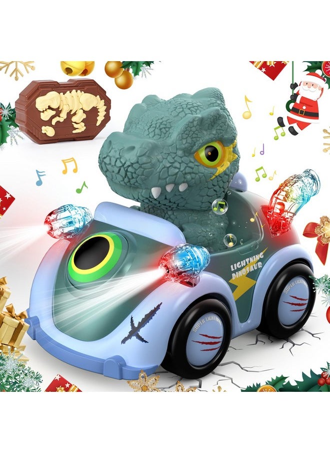 Dinosaur Remote Control Car, 2.4Ghz Monster Trucks For Boys Girls With Light & Music, Dinosaur Toys Gift For Kids Boys Girls 1 2 3 4 5 6, All Terrain Rc Cars For Toddlers Christmas Birthday