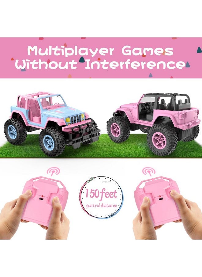 Remote Control Car For Kids 1:16 Scale 80 Min Play 2.4Ghz Off Road Rc Trucks With Stickers Toy Car Gift For Girls 3 4 5 6 Year Old