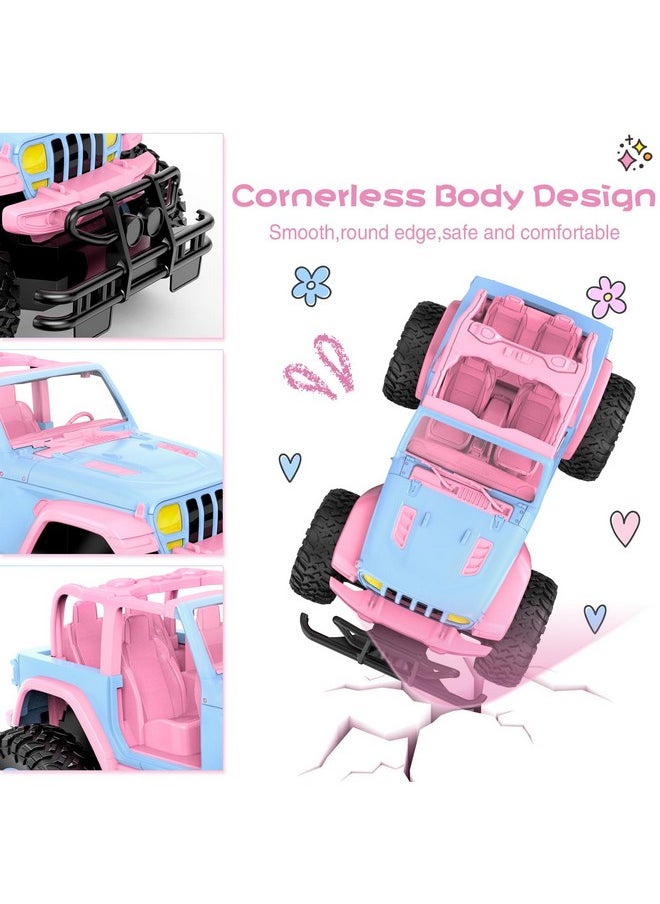 Remote Control Car For Kids 1:16 Scale 80 Min Play 2.4Ghz Off Road Rc Trucks With Stickers Toy Car Gift For Girls 3 4 5 6 Year Old