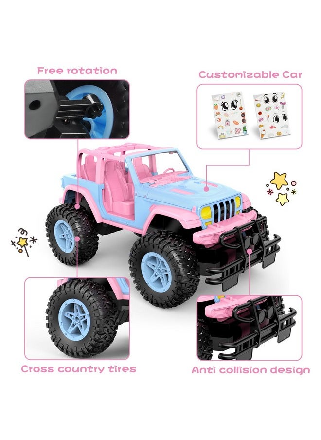 Remote Control Car For Kids 1:16 Scale 80 Min Play 2.4Ghz Off Road Rc Trucks With Stickers Toy Car Gift For Girls 3 4 5 6 Year Old