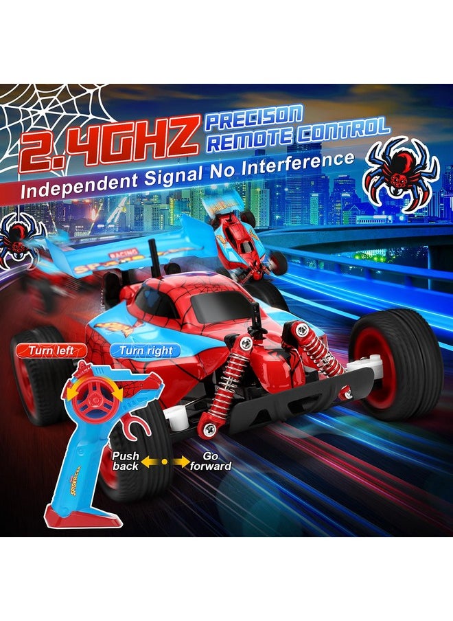 2024 Remote Control Car For Kids, Rc Cars For Boys Kids, Spider Toy Car Hobby Racing Car Toys With Controller, Birthday Gift For 3 4 5 6 7 8 9 Year Old Boys