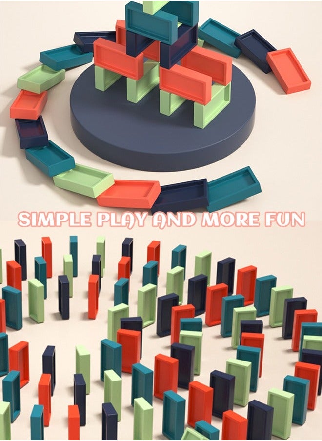 60 Pieces Dominos Train Toy Set, Automatic Domino Rally Model with Light and sound, Kids Blocks Building Stacking Toy, Set Stacker Game STEM Creative Gift