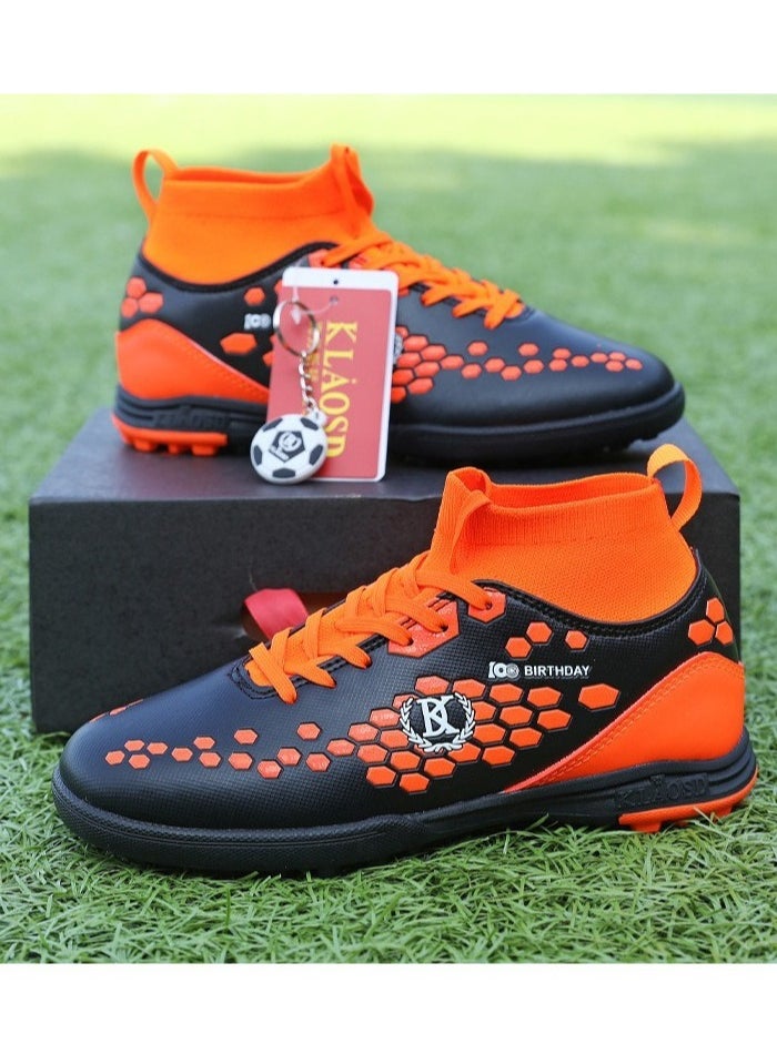 Easy And Comfortable Football Shoes, Broken Nails, Non-Slip Competition Training Shoes For Male And Female Middle School Students, Wear-Resistant Football Shoes On Artificial Grass, High-Top Multi-Color Shoes