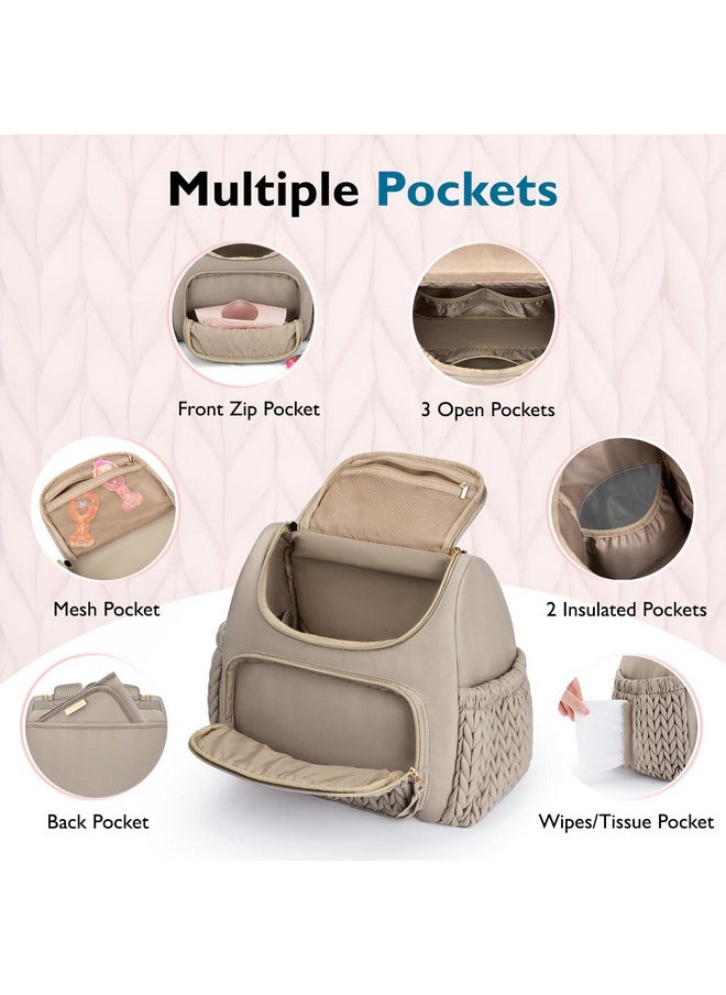 Diaper Bag Small Diaper Backpack Stylish Baby Backpacks Travel Mini Maternity Bags With Insulated Pockets, Changing Pad, Stroller Straps