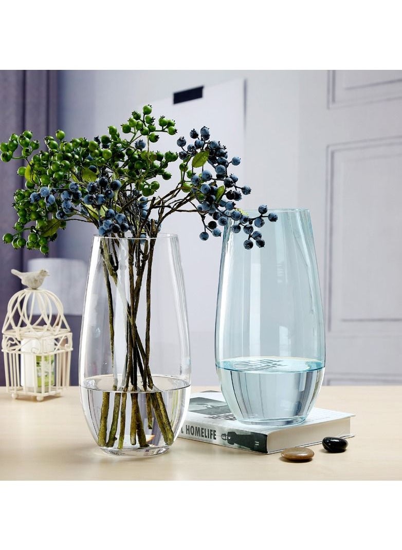 Glass Vases For Home Décor, Hand Blown Art Glass with Rich Bottle Flower Vase, Table Centerpiece for Kitchen, Wedding Party Ornament for Center Table, Living Room Décor, Glass Vase for Plants Indoor