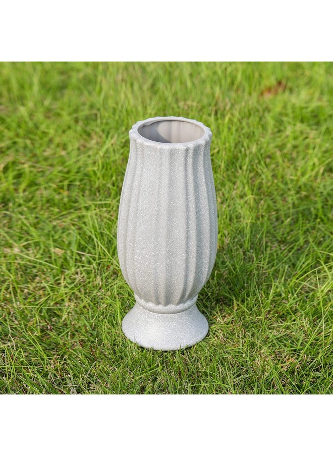 Cemetery Vase For Grave Decorations With Metal Spike Headstones Flower Holder For Atificial Flowers Fake Floral Outdoor Tombstone Markers Memorials Sympathy For Loss Of Loved Ones