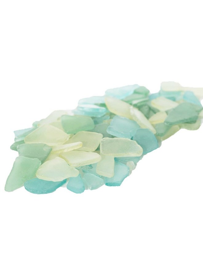 Sea Glass | Green Yellow Aqua Sea Glass Mix | Assorted Sea Glass For Decoration And Craft (11 Ounces)