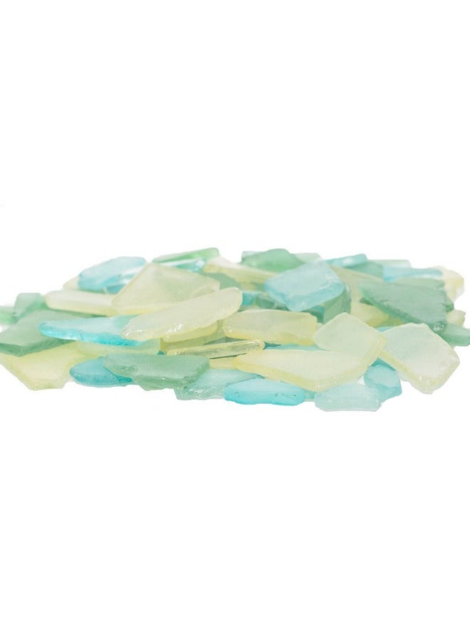 Sea Glass | Green Yellow Aqua Sea Glass Mix | Assorted Sea Glass For Decoration And Craft (11 Ounces)