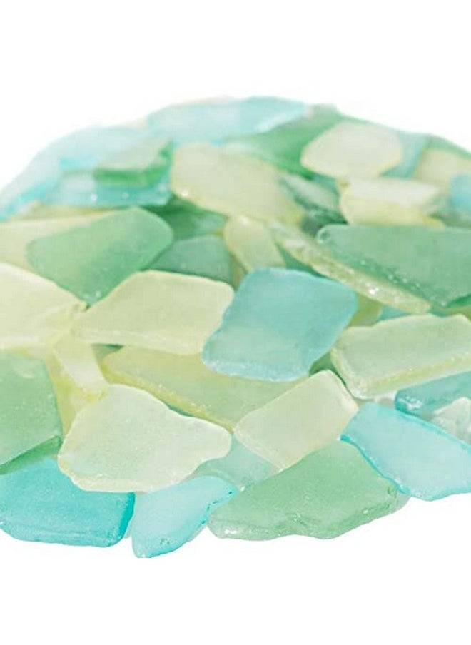 Sea Glass | Green Yellow Aqua Sea Glass Mix | Assorted Sea Glass For Decoration And Craft (11 Ounces)