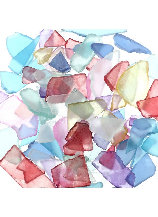 Sea Glass For Crafts Seaglass Pieces Decor Flat Frosted Sea Glass Vase Filler Crushed Sea Glass For Beach Wedding Party Decor Home Aquarium Decor Diy Art Craft Supplies(Multicolor,11 Oz)