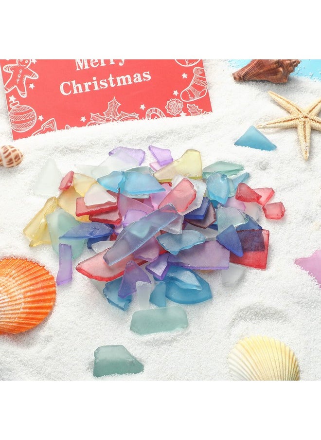 Sea Glass For Crafts Seaglass Pieces Decor Flat Frosted Sea Glass Vase Filler Crushed Sea Glass For Beach Wedding Party Decor Home Aquarium Decor Diy Art Craft Supplies(Multicolor,11 Oz)