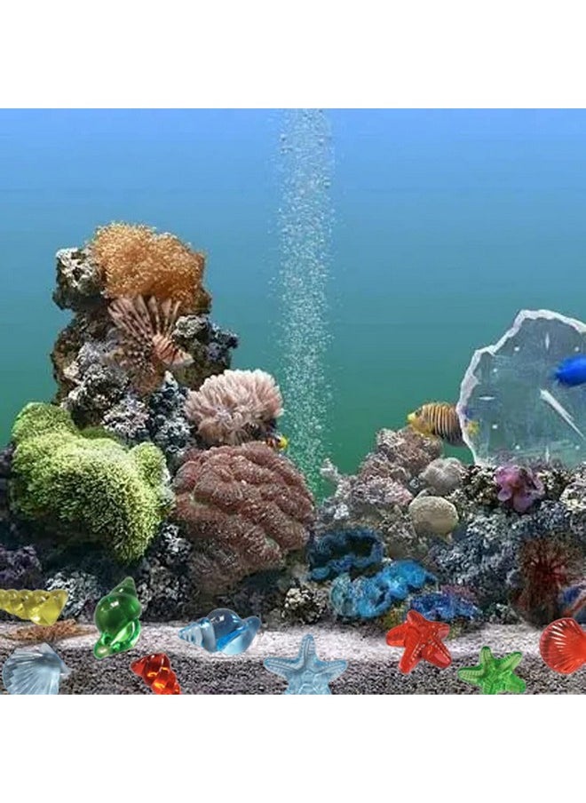 Plastic Sea Shells, Conch, Starfish For Fish Tank, Vase Filler, Diving Gems, Beach Themed Decorations(Assorted Color,80 Pieces)
