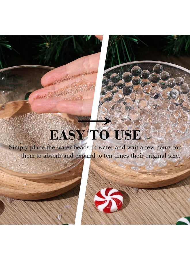 10120Pcs Christmas Vase Fillers, Candy Cane Decorations Red White Floating Pearls Vase Filler Clear Water Beads For Christmas Holiday Home Decoration