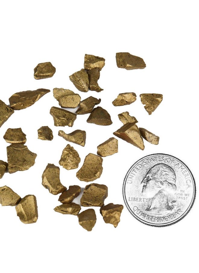 Metallic Gold Crushed Glass Vase Fillers (2 Lbs, Approx. 3 Cups) | Multiple Color Choices Aquarium Colored Gravel Sea Glass Pebbles | Arts & Crafts Crushed Gemstones