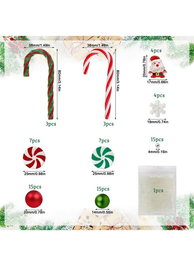 7073Pcs Christmas Vase Filler,Green Red Fake Candy Cane Beads,Christmas Filler Floating Pearls For Vases For Table Decorations (No Candle)