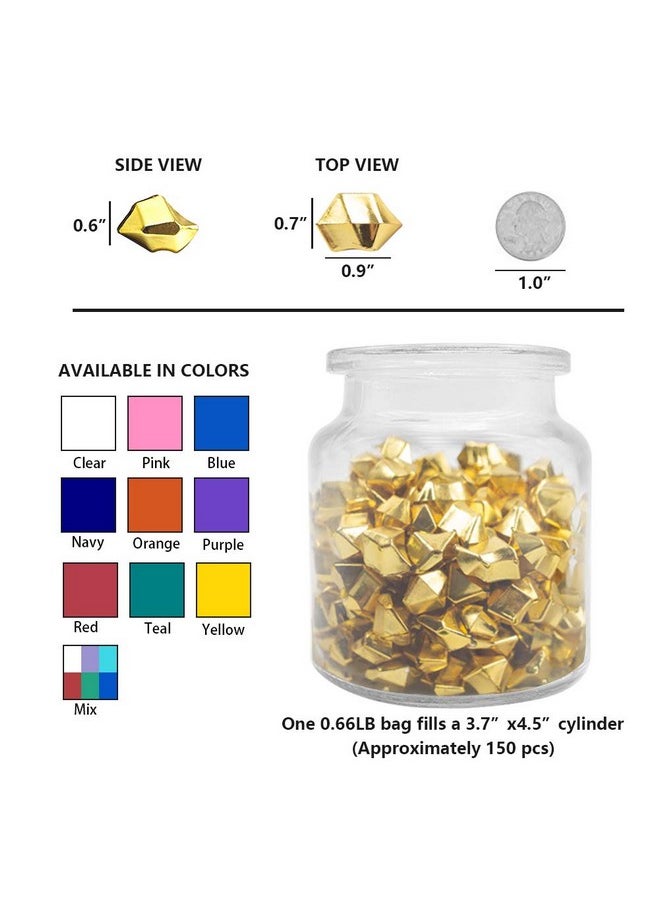 150Pcs Fake Gold Ice, Gold Acrylic Ice Fake Plastic Gold Nuggets Gold Rocks Gems Marble Vases Fillers For Table Scatter Decoration