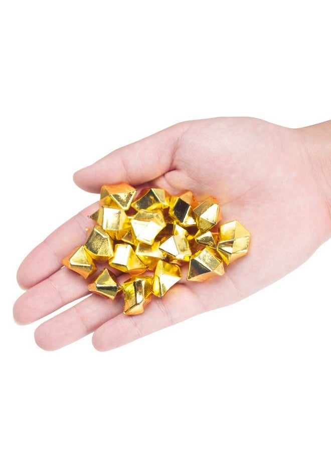 150Pcs Fake Gold Ice, Gold Acrylic Ice Fake Plastic Gold Nuggets Gold Rocks Gems Marble Vases Fillers For Table Scatter Decoration