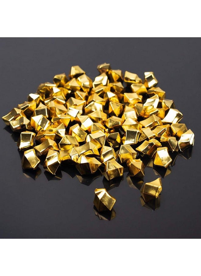 150Pcs Fake Gold Ice, Gold Acrylic Ice Fake Plastic Gold Nuggets Gold Rocks Gems Marble Vases Fillers For Table Scatter Decoration