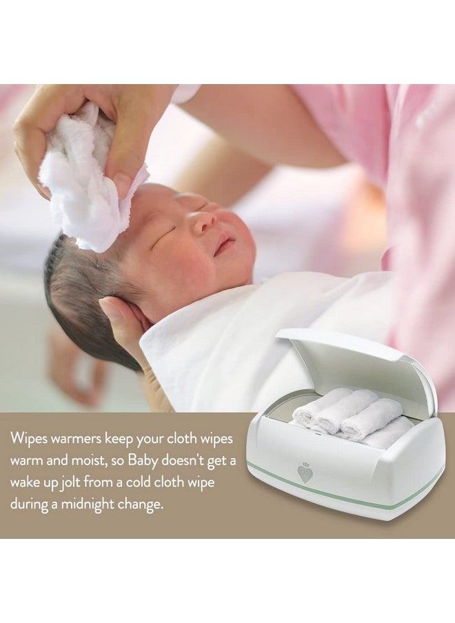 Warmies Wipes Warmer Designed For Reusable Cloth Wipes | Soft Glow Nighlight | Includes 1 Everfresh Pillow And 4 Warmies Cloth Wipes