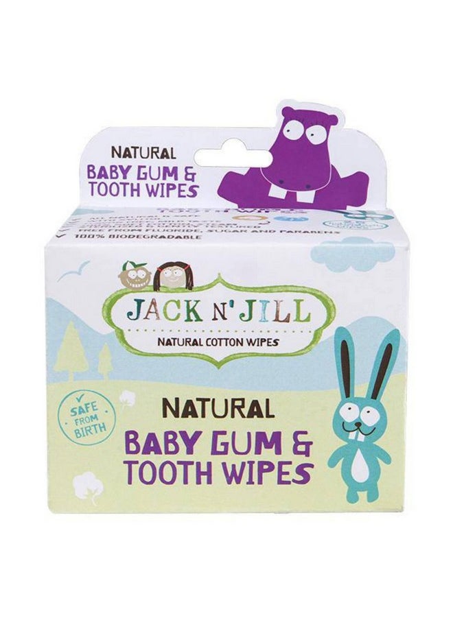 Baby Gum & Tooth Wipes - Natural & Safe, Contains Only Water & Xylitol, Soft Sterilized Cotton, Free From Fluoride & Sugar, Baby Mouth Wipes - 25 Individually Wrapped Wipes